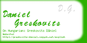 daniel greskovits business card